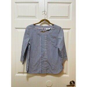 Vineyard Vines Women's Blouse Top Shirt Size 4 Striped Blue
